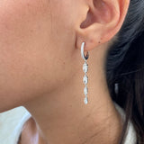 Diamond Dangle Earrings 2 ct White Gold
