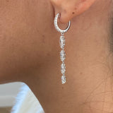 Diamond Dangle Earrings 2.1 ct White Gold