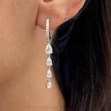 Diamond Drop Earrings 2.40 Carat White Gold 14K