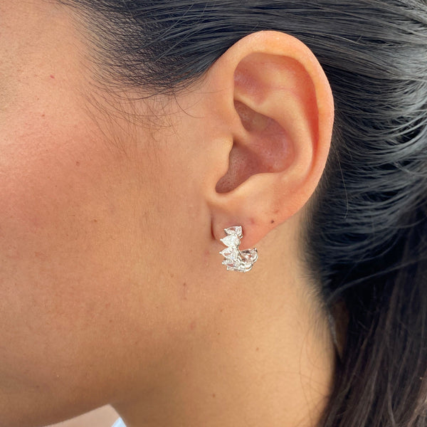 Diamond Hoop Earrings 3.11 Carat White Gold 14K