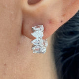 Diamond Hoop Earrings 3.11 Carat White Gold 14K