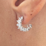 Diamond Hoop Earrings 3.11 Carat White Gold 14K