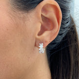Diamond Hoop Earrings 3.11 Carat White Gold 14K