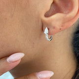 Diamond Hoop Earrings 0.66 Carat White Gold 14K