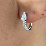 Diamond Hoop Earrings 0.66 Carat White Gold 14K