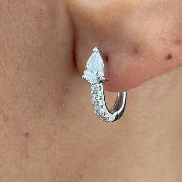 Diamond Hoop Earrings 0.66 Carat White Gold 14K