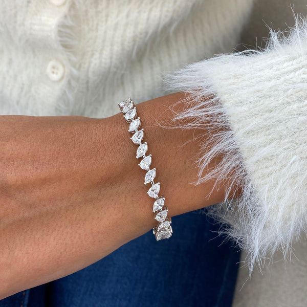 Diamond Tennis Bracelet 8.95 Carat White Gold 14K
