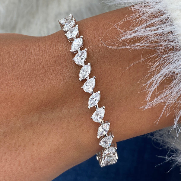Diamond Tennis Bracelet 8.95 Carat White Gold 14K