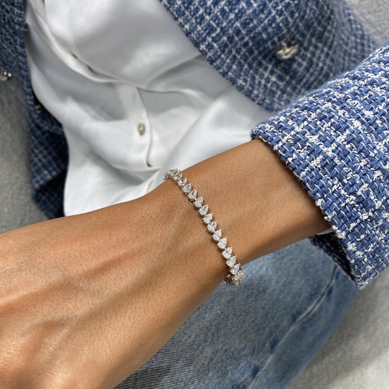 Diamond Tennis Bracelet 7.48 Carat White Gold 14K