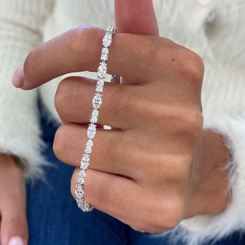 Diamond Tennis Bracelet 4.43 Carat White Gold 14K