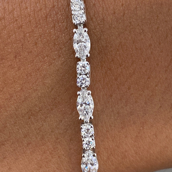 Diamond Tennis Bracelet 4.43 Carat White Gold 14K