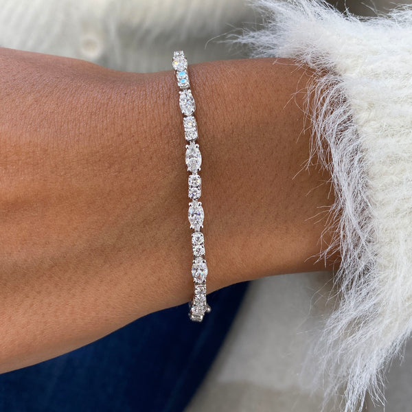 Diamond Tennis Bracelet 4.43 Carat White Gold 14K