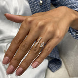 Diamond Open Ring 0.82 Carat Rose Gold 14K