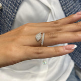 Diamond Pave Ring 0.71 Carat White Gold 14K