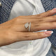 Diamond Pave Ring 0.71 Carat White Gold 14K