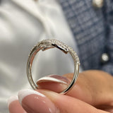 Diamond Pave Ring 0.71 Carat White Gold 14K