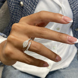 Diamond Pave Ring 0.71 Carat White Gold 14K