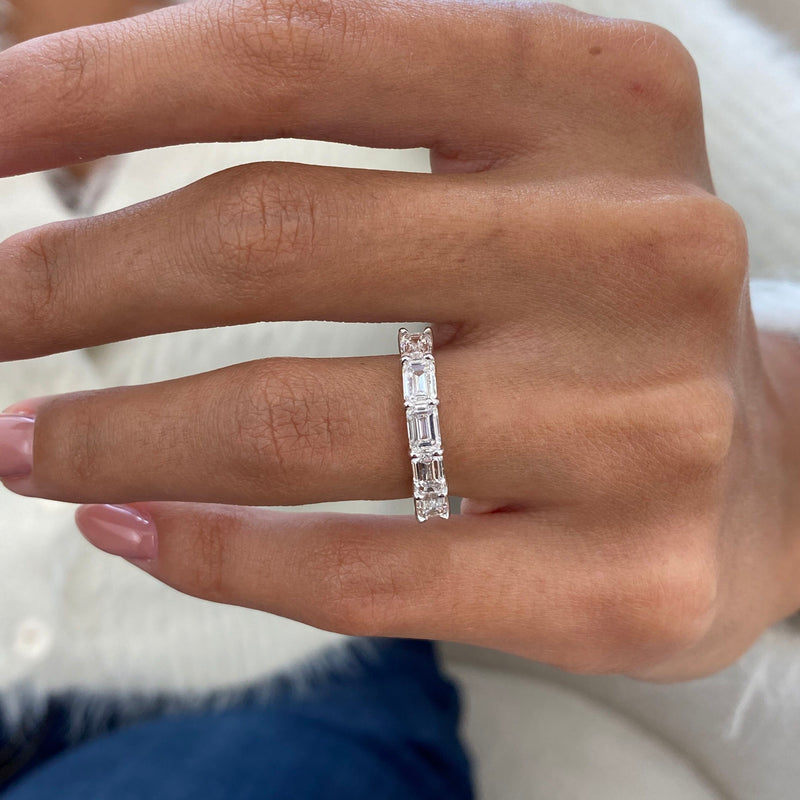 Diamond 5 Stone Ring 1.70 Carat White Gold 14K