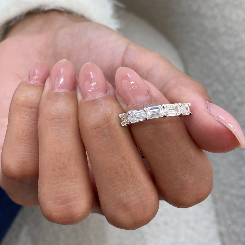 Diamond 5 Stone Ring 1.70 Carat White Gold 14K