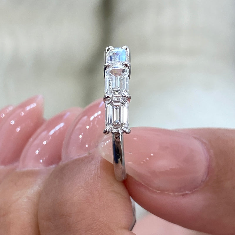 Diamond 5 Stone Ring 1.70 Carat White Gold 14K