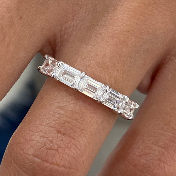 Diamond 5 Stone Ring 1.70 Carat White Gold 14K