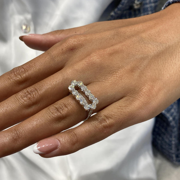 Diamond Statement Ring 2.21 Carat White Gold 14K