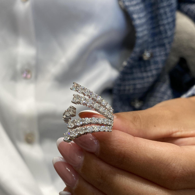 Diamond Wrap Ring 2.70 Carat White Gold 14K
