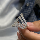 Diamond Wrap Ring 2.70 Carat White Gold 14K
