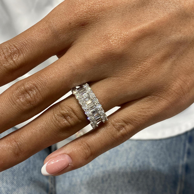 Diamond Band Ring 1.96 Carat White Gold 14K