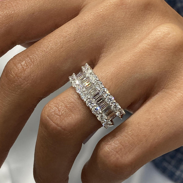 Diamond Band Ring 1.96 Carat White Gold 14K