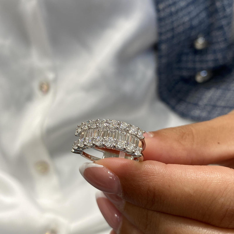 Diamond Band Ring 1.96 Carat White Gold 14K