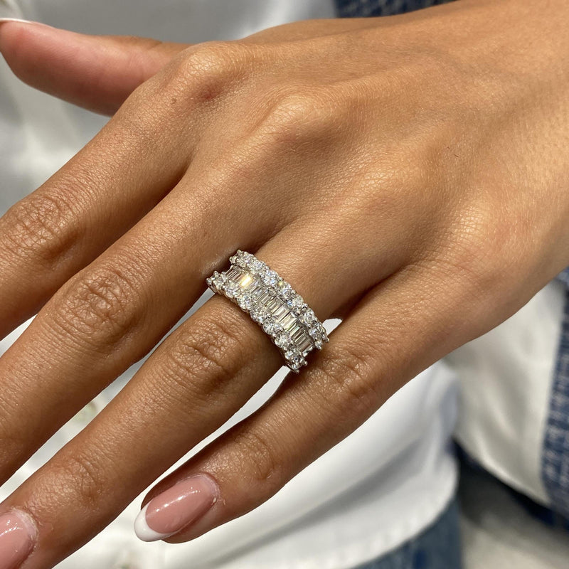 Diamond Band Ring 1.96 Carat White Gold 14K