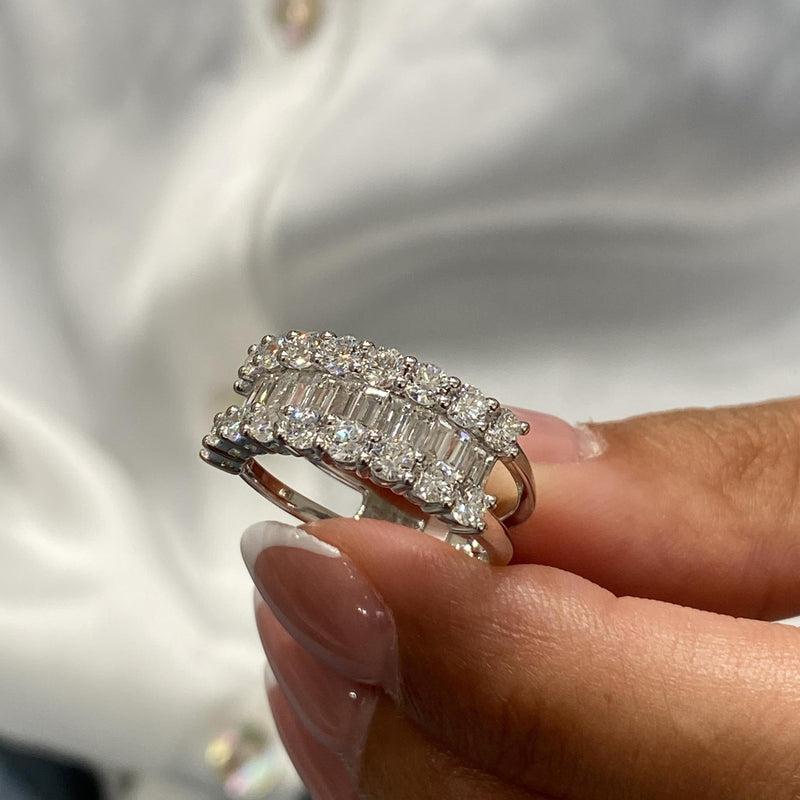 Diamond Band Ring 1.96 Carat White Gold 14K