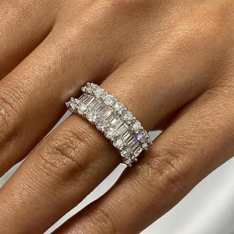 Diamond Band Ring 1.96 Carat White Gold 14K