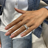 Diamond Band Ring 1.59 Carat White Gold 14K