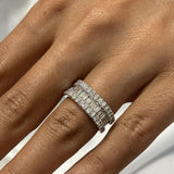 Diamond Band Ring 1.59 Carat White Gold 14K