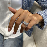 Diamond Band Ring 1.59 Carat White Gold 14K