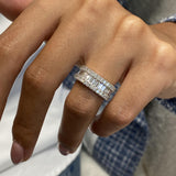 Diamond Band Ring 1.59 Carat White Gold 14K