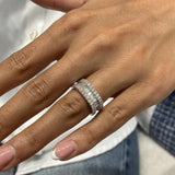 Diamond Band Ring 1.59 Carat White Gold 14K