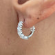 Diamond Hoop Earrings 1.98 Carat White Gold 14K