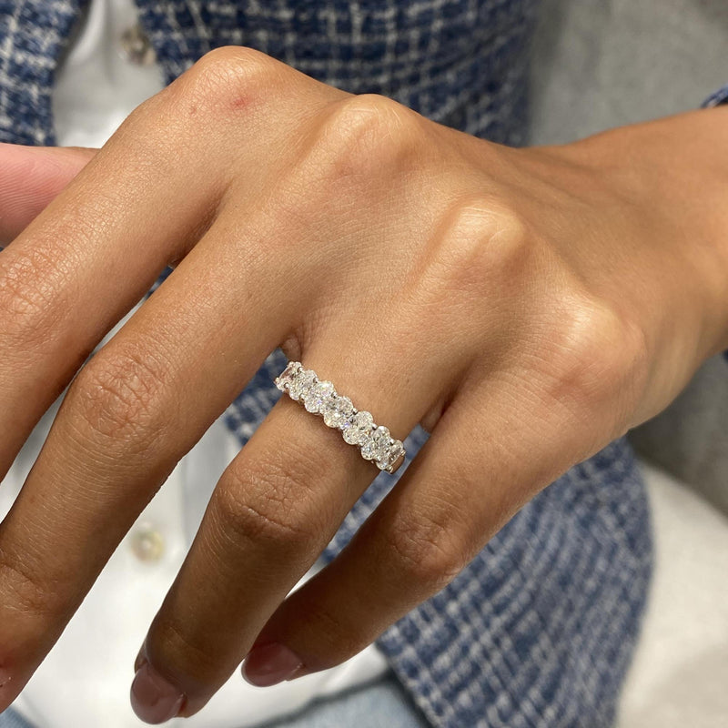 Diamond Half Eternity Ring 1.09 Carat White Gold 14K