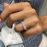 Diamond Half Eternity Ring 1.09 Carat White Gold 14K