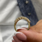 Diamond 7 Stone Ring 1.32 Carat Yellow Gold 14K