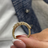 Diamond 7 Stone Ring 1.32 Carat Yellow Gold 14K