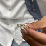 Diamond 7 Stone Ring 1.32 Carat Yellow Gold 14K