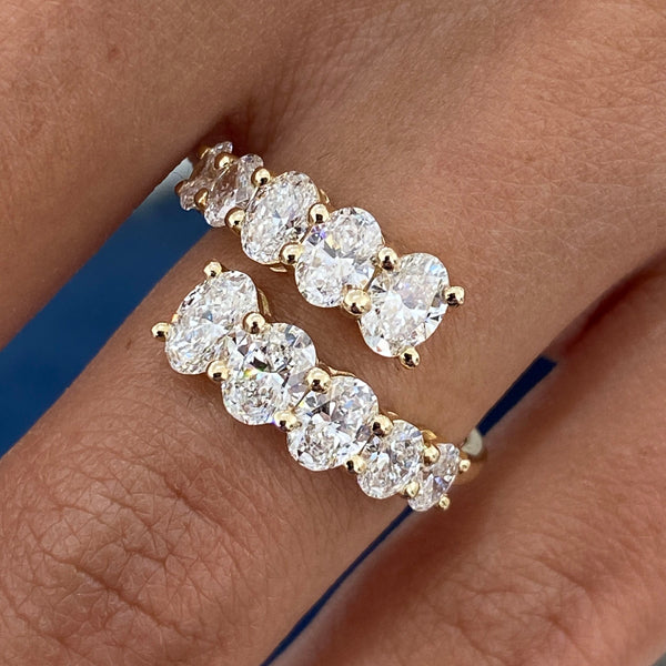 Diamond Wrap Ring 1.95 Carat Yellow Gold 14K