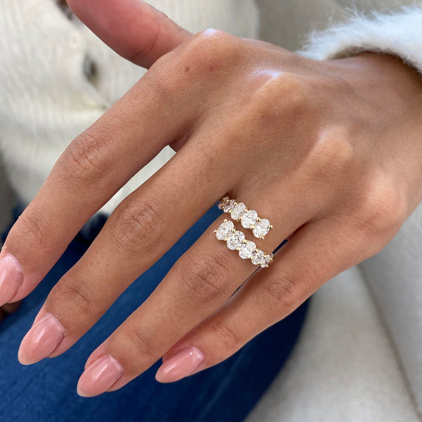Diamond Wrap Ring 1.95 Carat Yellow Gold 14K