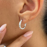 Diamond Hoop Earrings 0.8 ct White Gold