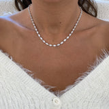 Diamond Tennis Necklace 9.10 Carat White Gold 14K