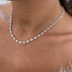 Diamond Tennis Necklace 9.10 Carat White Gold 14K